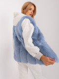 Blue Fur Vest with Closure