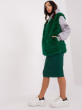 Dark Green Women's Fur Vest