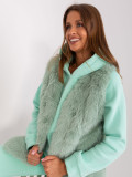 Pistachio Fur Vest with Pockets