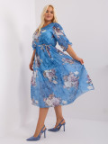 Blue Floral Plus Size Dress