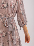 Beige Loose Floral Dress