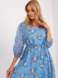 Blue Oversize Floral Dress