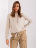 Beige Hoodie with Drawstring