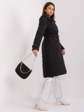 Black Long Winter Jacket with Belt