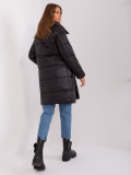 Black Winter Down Jacket with Quilting