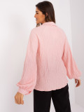 Light Pink Shirt Blouse with Collar