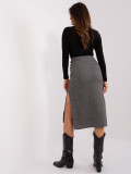 Black-Gray Midi Skirt