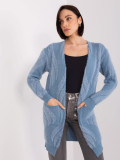Blue Women's Cardigan with Pattern