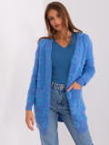 Blue Soft Cardigan with Pattern