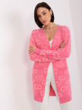 Pink Women's Cardigan with Pattern