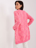 Pink Women's Cardigan with Pattern
