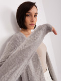 Gray Soft Cardigan with Pattern