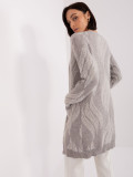 Gray Soft Cardigan with Pattern