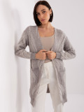 Gray Soft Cardigan with Pattern