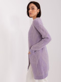 Light Purple Women's Cardigan with Pattern