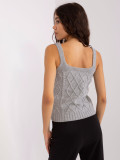 Gray Knitted Set with Wool