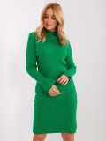 Green Knitted Midi Dress with Bell Sleeves