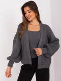 Dark Gray Set with Short Cardigan