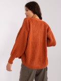 Dark Orange Set with Puff Sleeves