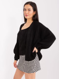 Black Knit Set with Puff Sleeves