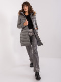 Dark Gray Winter Quilted Jacket