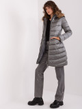 Dark Gray Winter Quilted Jacket