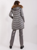 Dark Gray Winter Quilted Jacket
