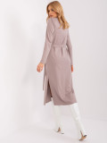 Beige Cocktail Dress with Slits