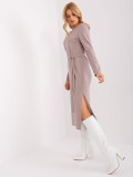 Beige Cocktail Dress with Slits