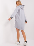 Gray Sweat Dress with Drawstrings