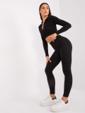 Black Sport Leggings with Stripes