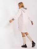 Light Beige Melange Hooded Dress