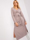 Elegant Midi Dress in Beige