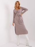 Elegant Midi Dress in Beige