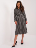 Elegant Midi Dress with Stripes