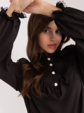 Elegant Black Blouse with Long Sleeves