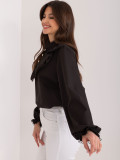 Elegant Black Blouse with Long Sleeves