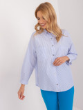 Classic White Shirt with Blue Stripes