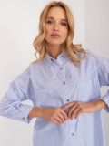 Classic White Shirt with Blue Stripes