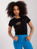 Stylish Black Blouse with Application