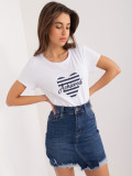White and Navy Short Sleeve T-Shirt