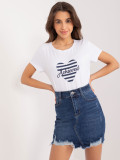 White and Navy Short Sleeve T-Shirt