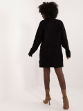 Elegant Black Mini Dress with Long Sleeves