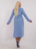 Elegant Blue Dress with Long Sleeves