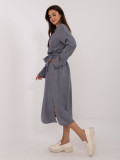 Elegant Flared Dress in Dark Gray