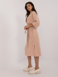 Elegant Midi Dress in Camel Color