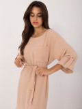 Elegant Midi Dress in Camel Color