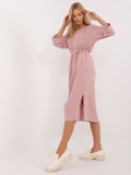 Elegant Midi Dress in Dark Pink
