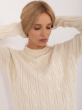 Elegant ecru sweater with long sleeves