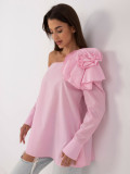 Elegant Asymmetrical Blouse in Pink
